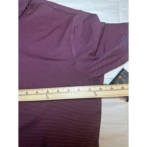 01.Algo Red Striped Short‎ Sleeve UPF 40 Quick Dry Polo Shirt Men's XL-SH NWT - Picture 6 of 7